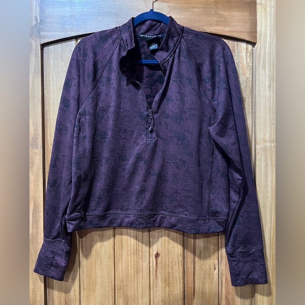 Spyder Women's Half-Zip Pullover in Plum with Subtle Pattern